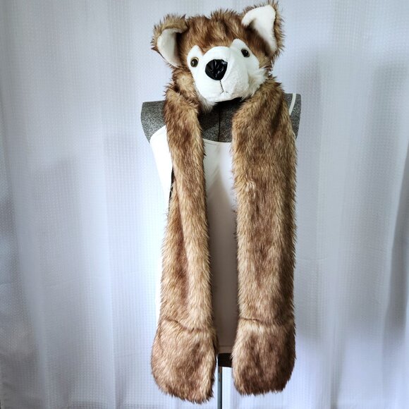 3 in 1 Hat Scarf and Mittens Unisex Adult Husky Dog One Size - Picture 1 of 7